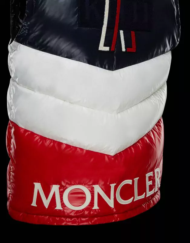 doudoune moncler sans manches homme hooded vest navy red brand new